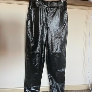 Aritzia Wilfred Glossy Black Trousers